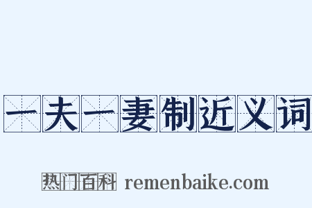 一夫一妻制近义词是什么意思的图片